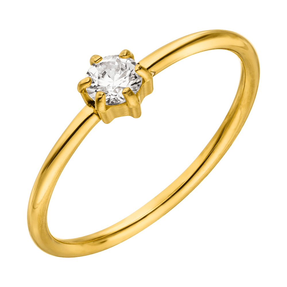 Callie | Fijne Gouden Kristallen Ring