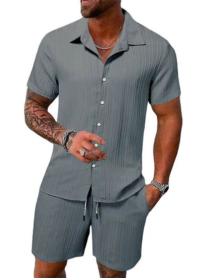 Joel | Casual Geribd Overhemd & Shorts