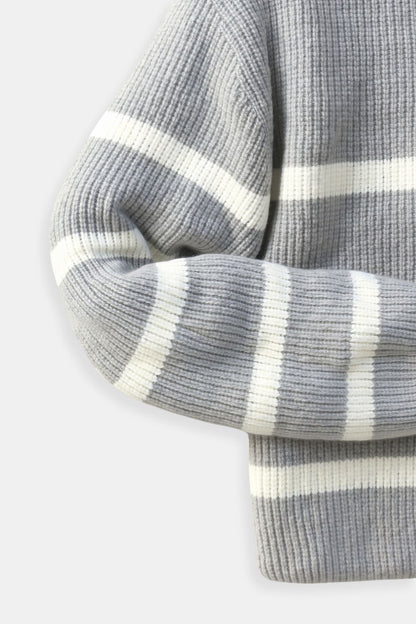 Icoon | Gestreepte heren zip trui