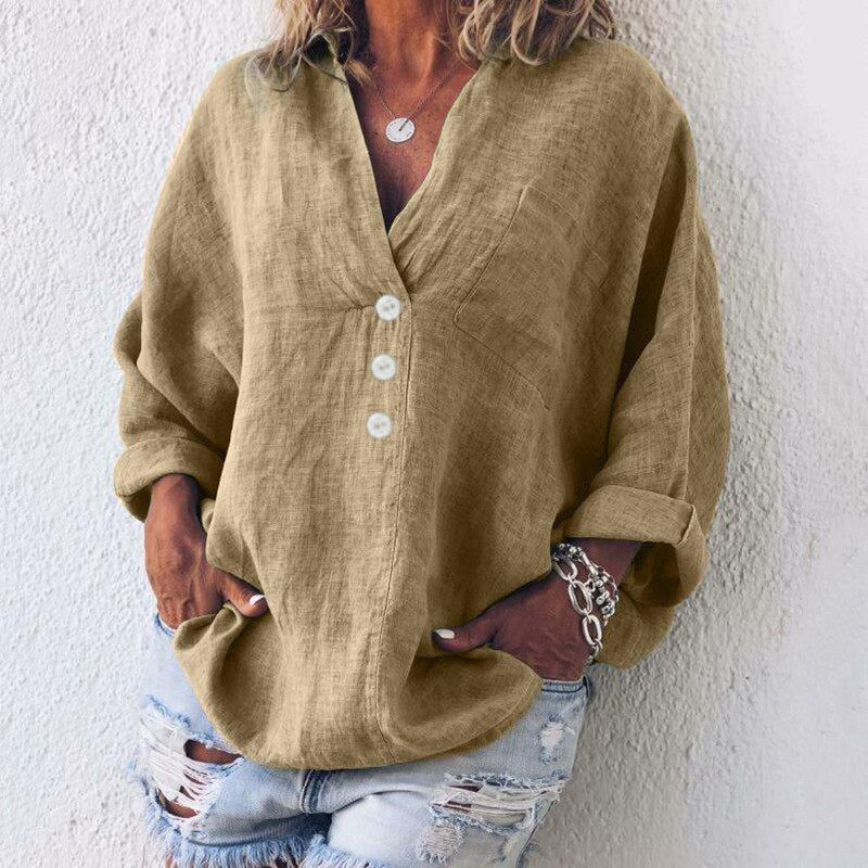 Abigail | Oversized Blouse met Knoopsluiting